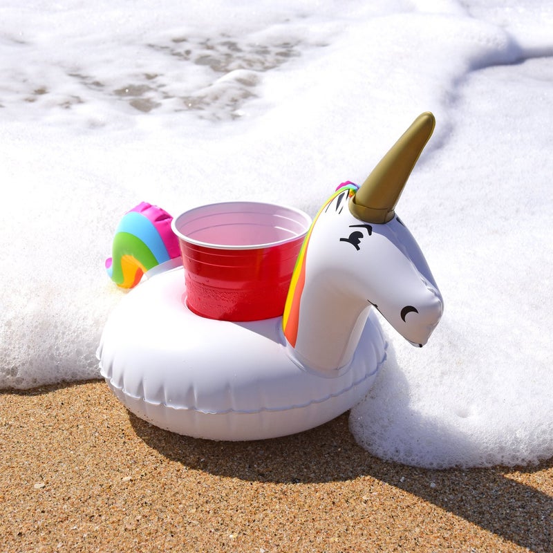GoFloats Inflatable Pool and Hot Tub Drink Holders (3 Pack) (Choose - Unicorn, Flamingo, Palm Tree and More) - Image 5
